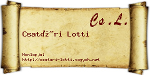 Csatári Lotti névjegykártya